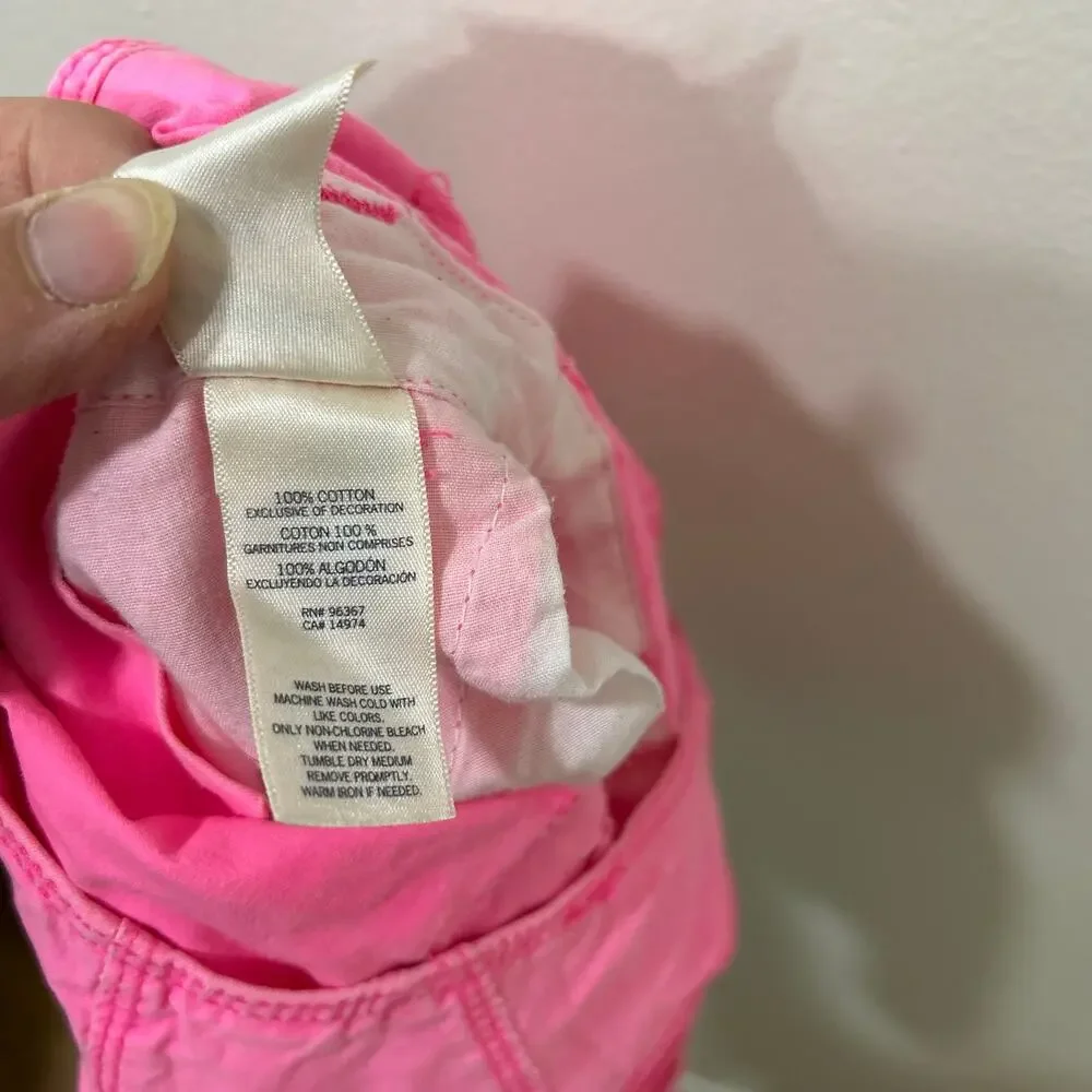 Oshkosh B’Gosh Baby Girls Size 24 Months Hot Pink Shortalls Overalls Y2K Cotton